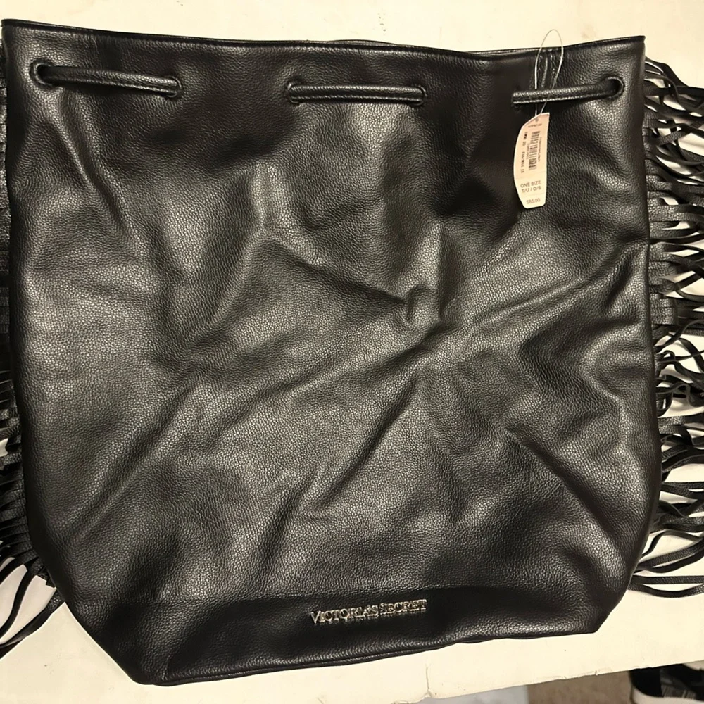 Victorias Secret‎ black fringe bag-NWT - Picture 2 of 5